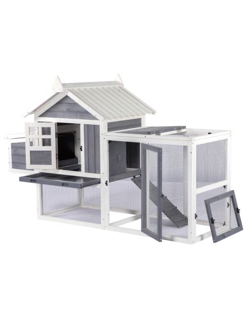 Adori Kippenhok Marley - Kippenhok - 182x76x116 cm Donkergrijs Wit