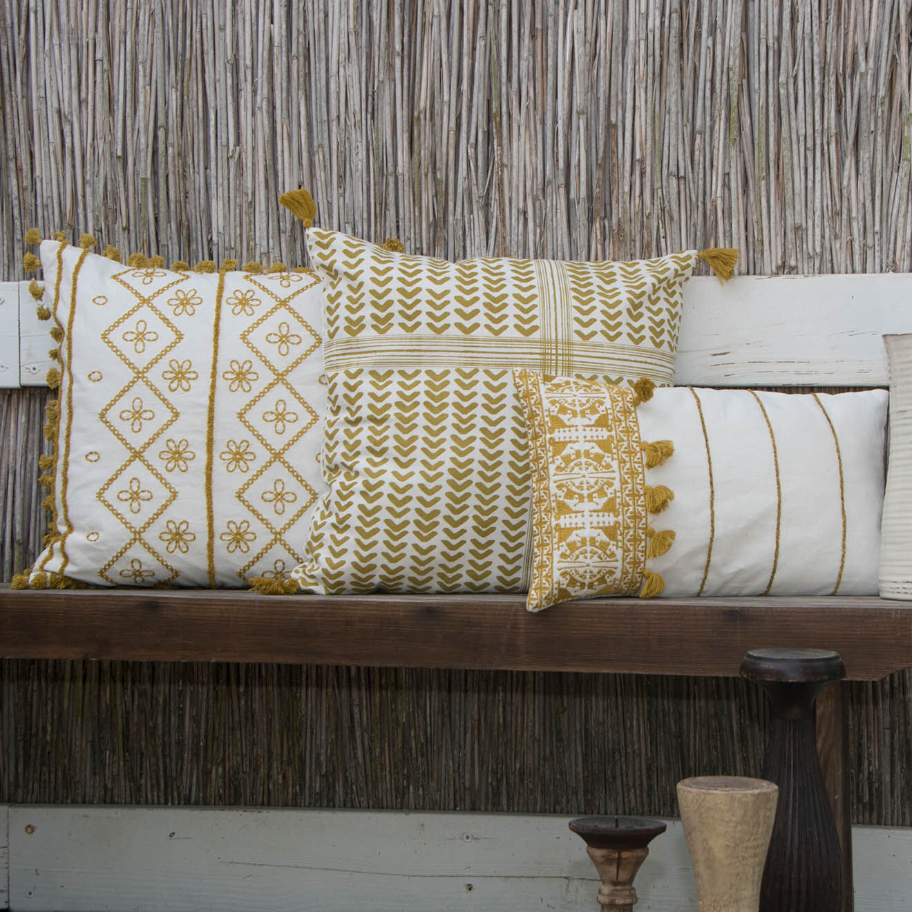 Febronie Housse de coussin Zanzibar jaune - 50x50 cm