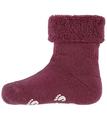 Fuzzies Babysocken m. Anti-Rutsch - Bordeaux