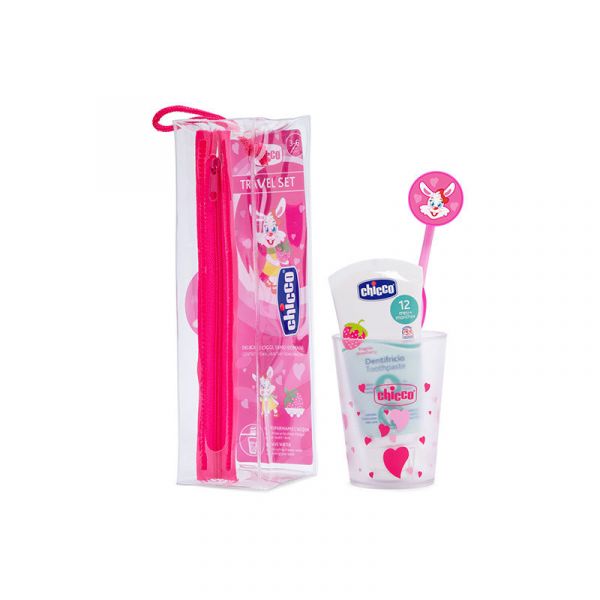 Chicco Conjunto Higiene Oral Rosa 3A