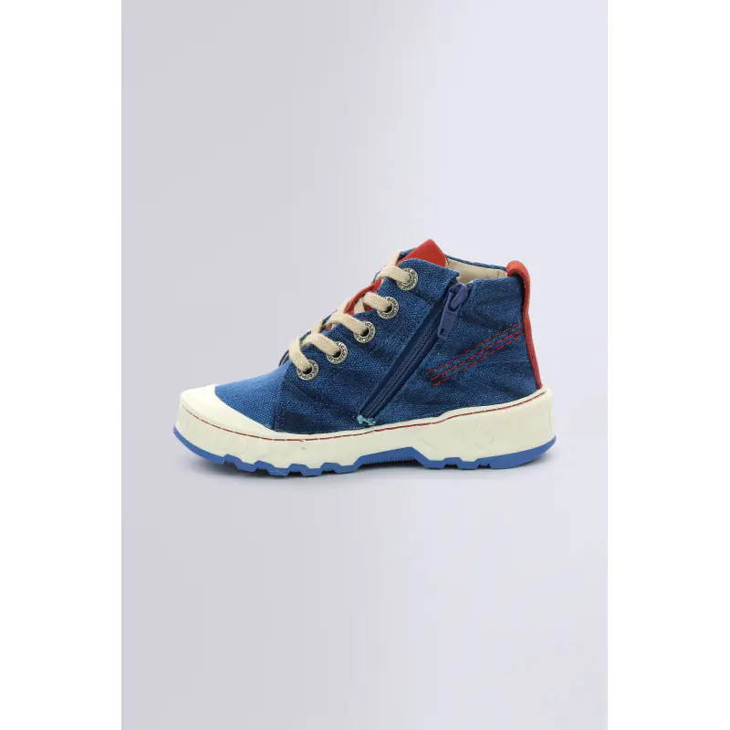 KICKRUP BLEU ROUGE SNEAKERS HAUTES Textile Garçon