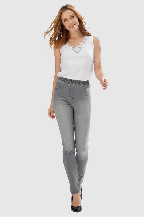 Top, figurfreundlich, V-Ausschnitt, Spitze, Pailletten