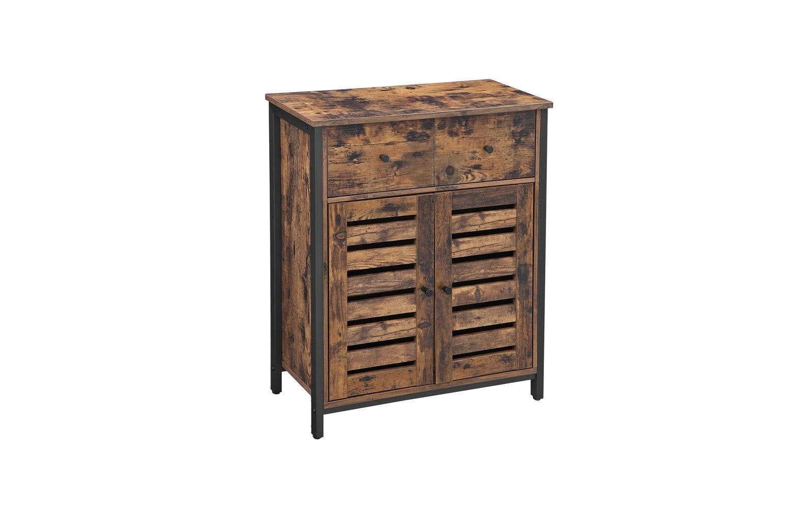 Kommode 80 x 68.6 cm, Braun<br>Holzschrank mit 2 Türen