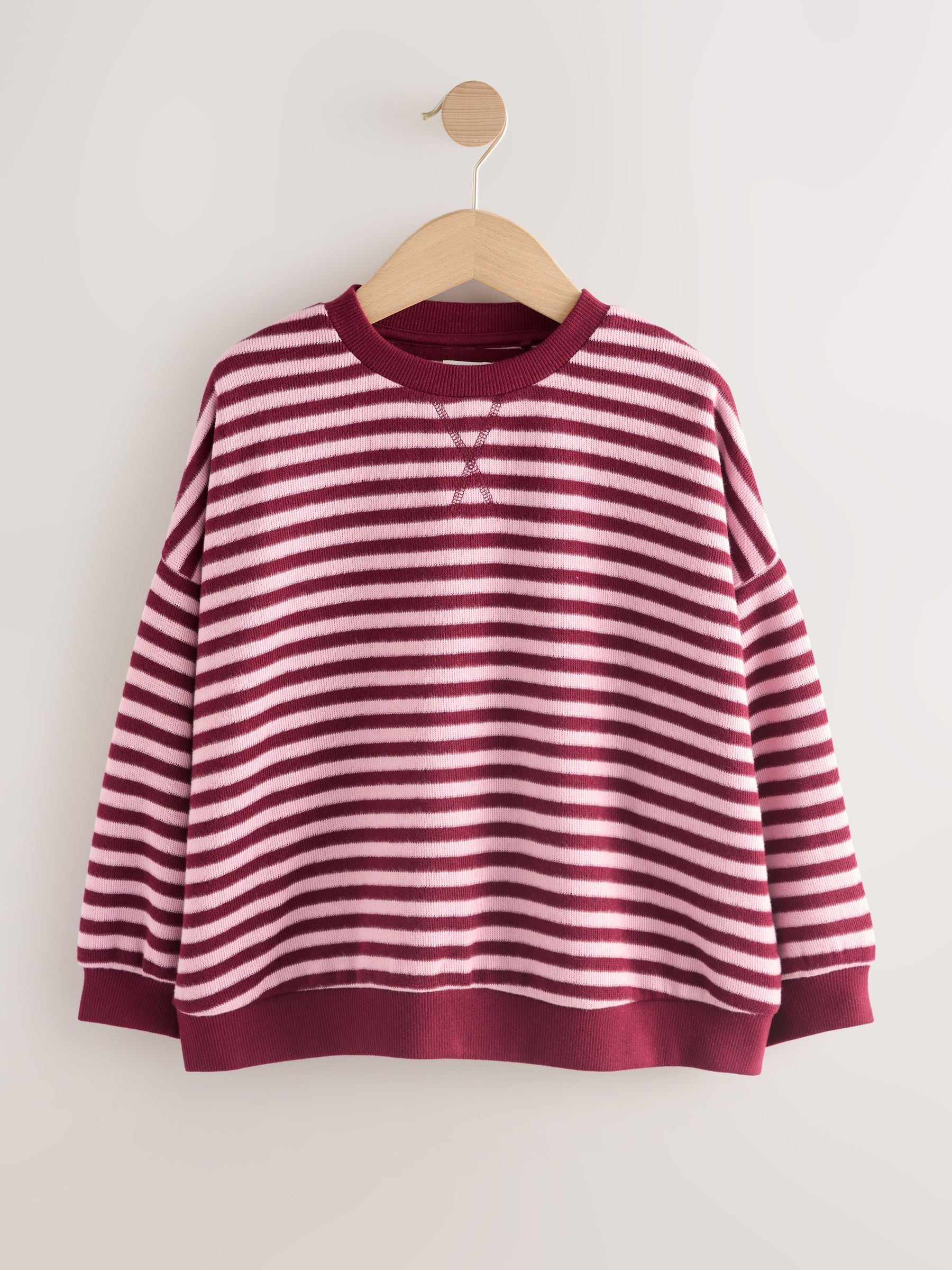 Roze/donkerrood - Oversized behaaglijke ribbelsweatshirt (3 - 16 jr)
