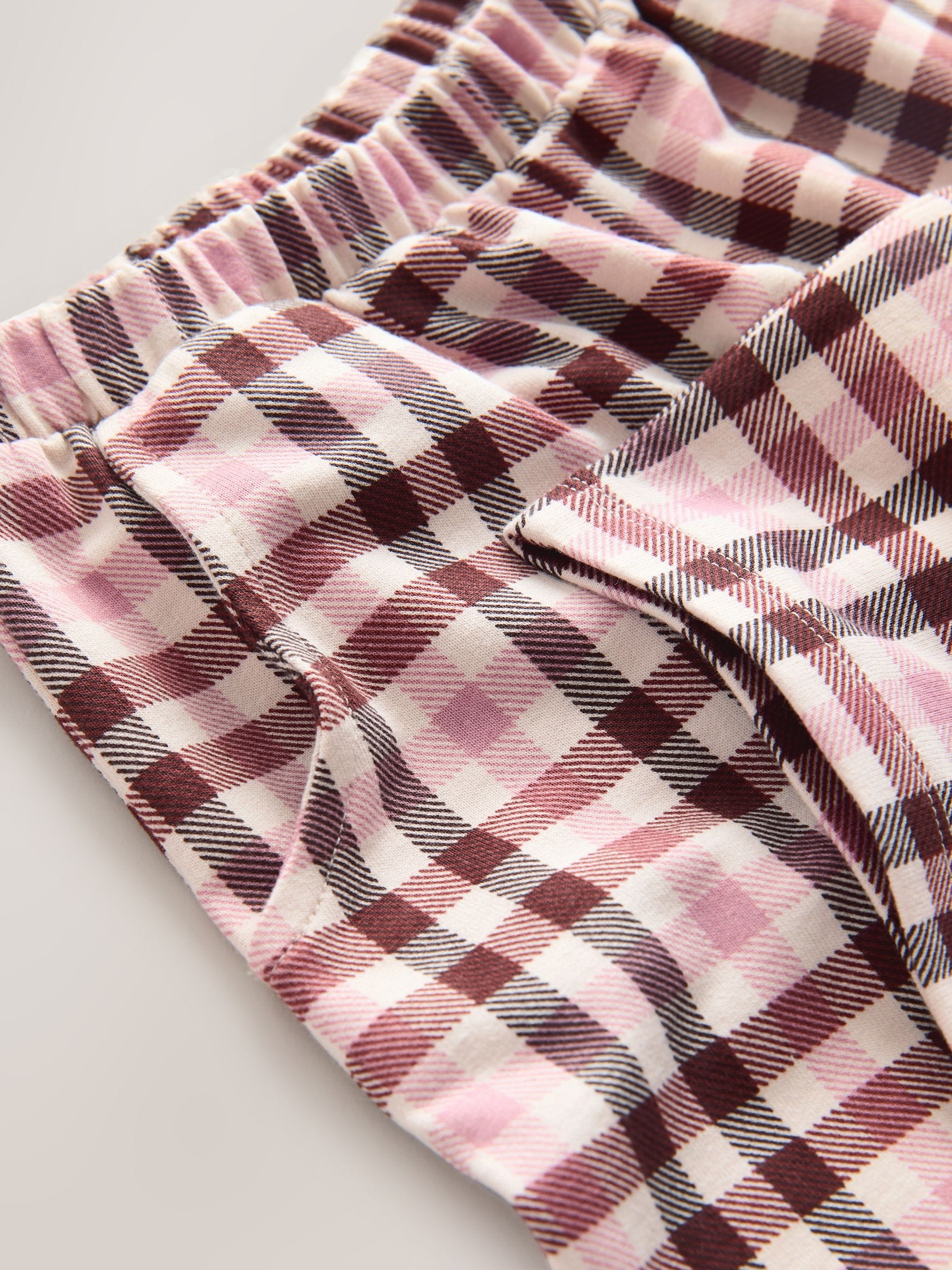 Roze geruit - Broek met wijde kortere pijpen (3mnd -7jr)