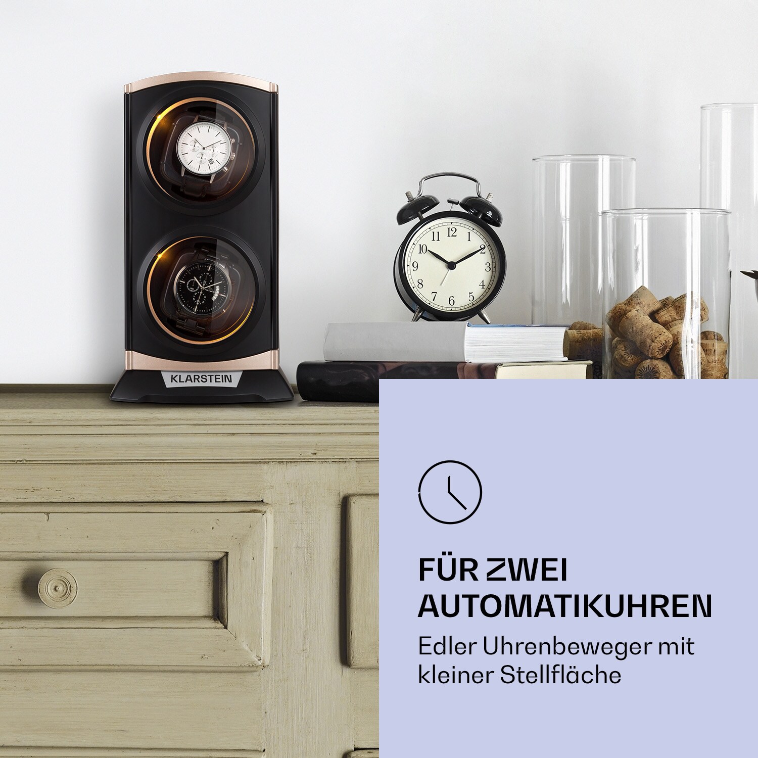 St. Gallen Premium Uhrenbeweger 2 Uhren 4 Geschwindigkeiten