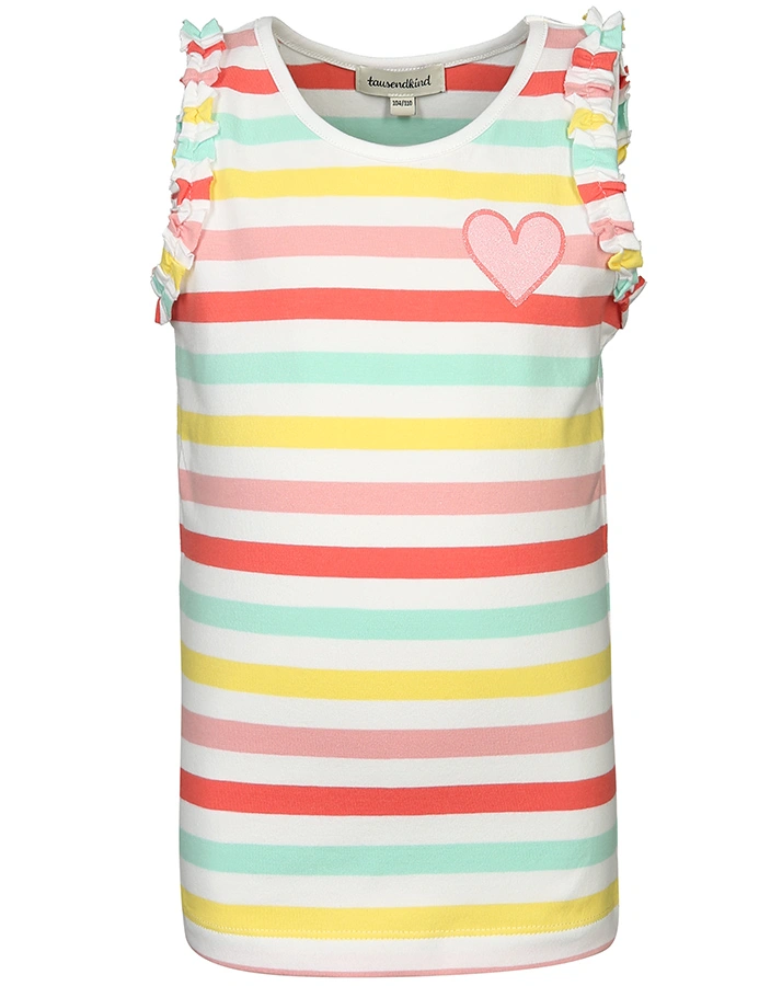 Top SMALL HEART gestreift in bunt