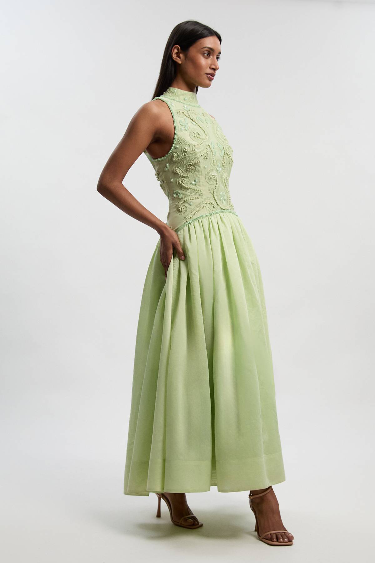 KarenMillen Robe De Bal En Taffetas Ornée De Broderie Cornelli