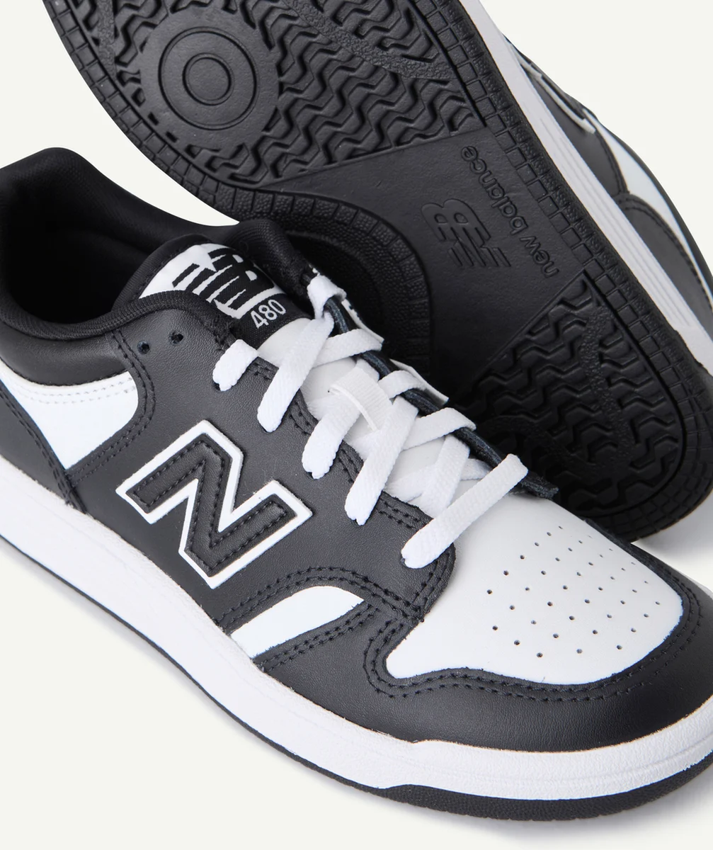 NEW BALANCEBASKETS À LACETS 480 ENFANT NOIR ET BLANC