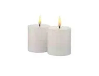 Sirius Sille Genopladelig Bloklys Mini Hvid - Ø 5 cm - H 6,5 cm - 2 stk