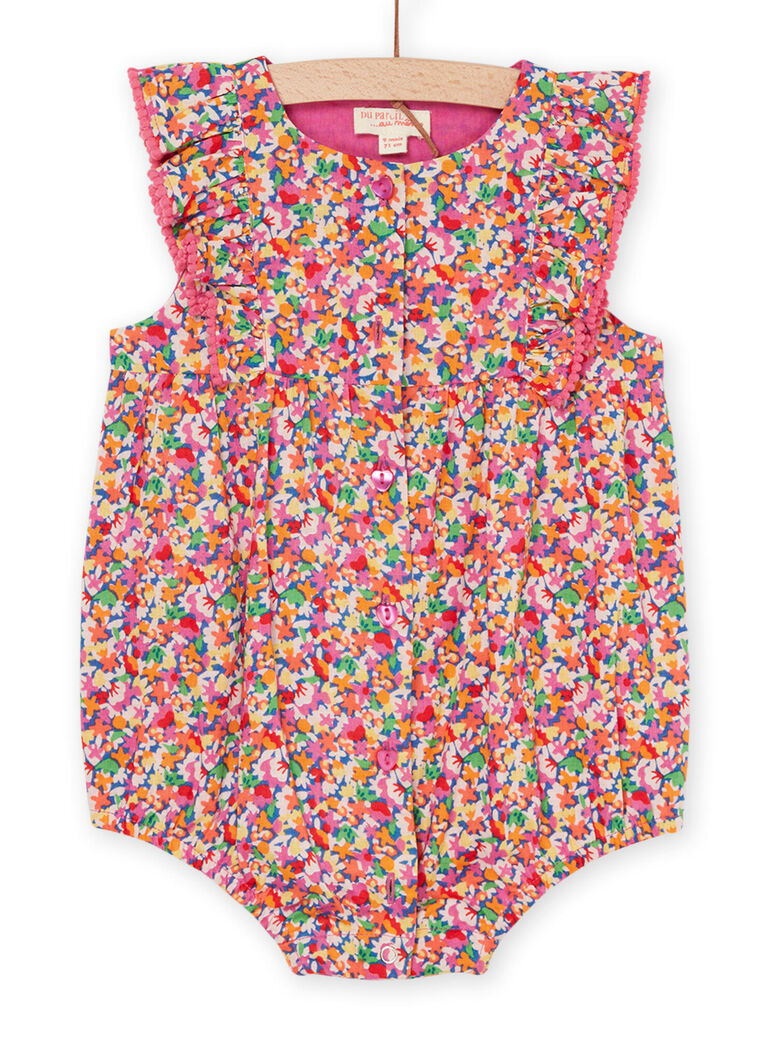 Barboteuse multicolore à imprimé fleuri