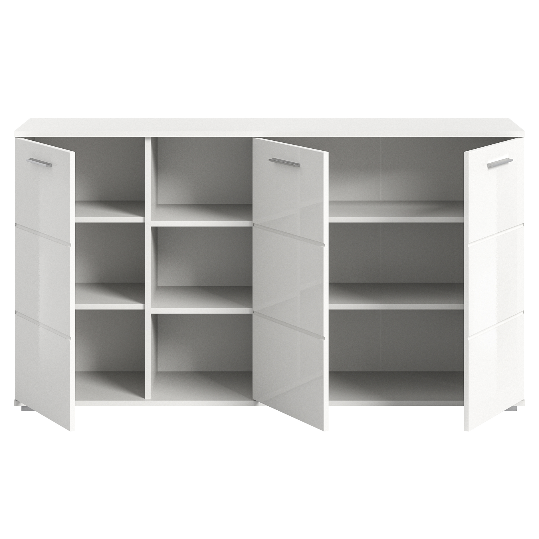 Kommode PREGO - weiß Hochglanz-weiß - 150 cm