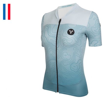 Maillot Manches Courtes Femme LeBram Grand Ballon Bleu Coupe Ajustée