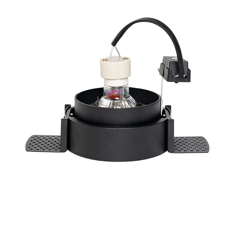 Set van 6 Moderne inbouwspot zwart GU10 rond trimless - Oneon Honey
