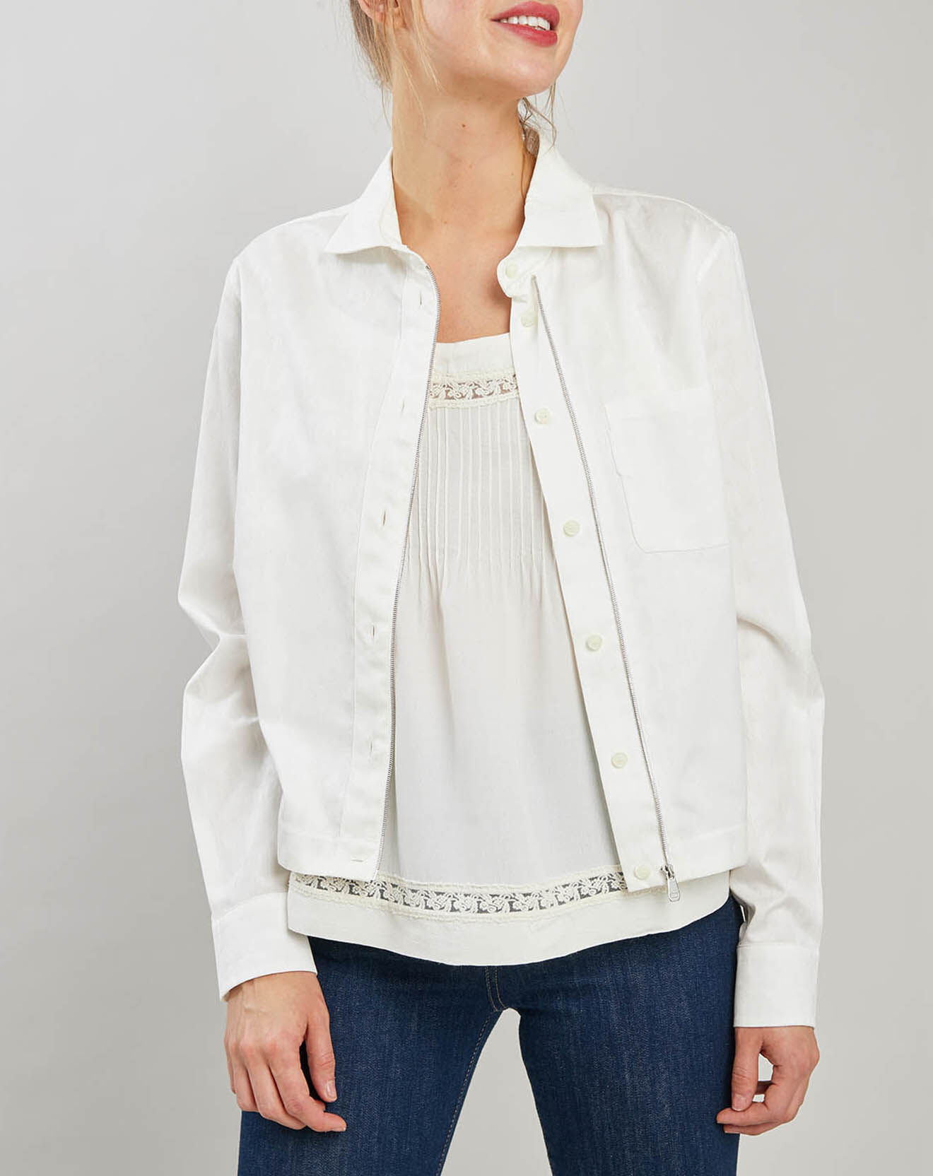 Façonnable Veste légère en Coton blanche