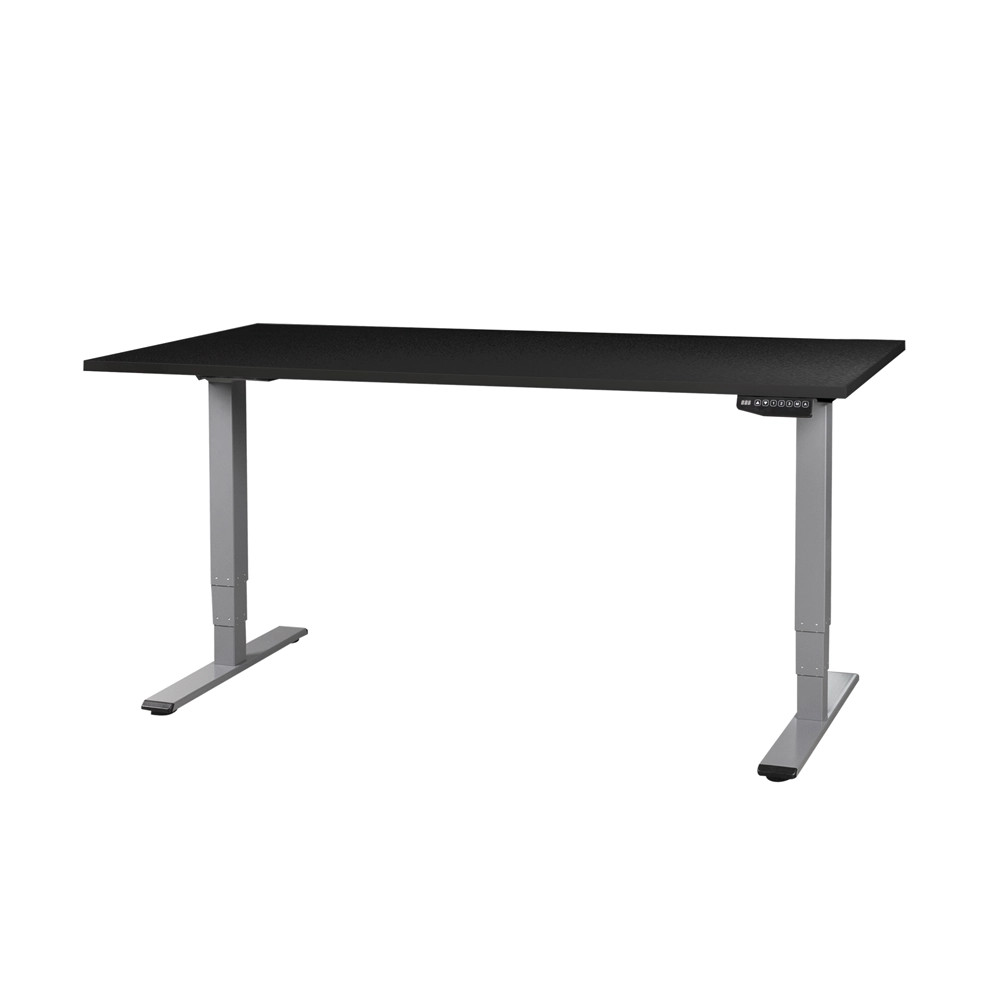 CONTINI höhenverstellbarer Bürotisch 180 x 80 cm schwarz / Gestell grau