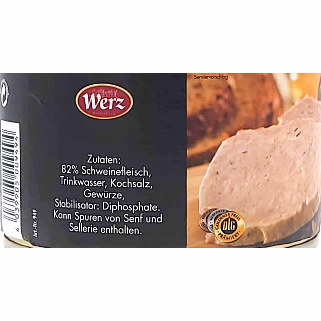 Werz Hausmacher Dosenwurst Bratwurst 400g MHD:29.4.26