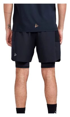 Short de Trail Running Craft Pro Trail 2en1 Noir