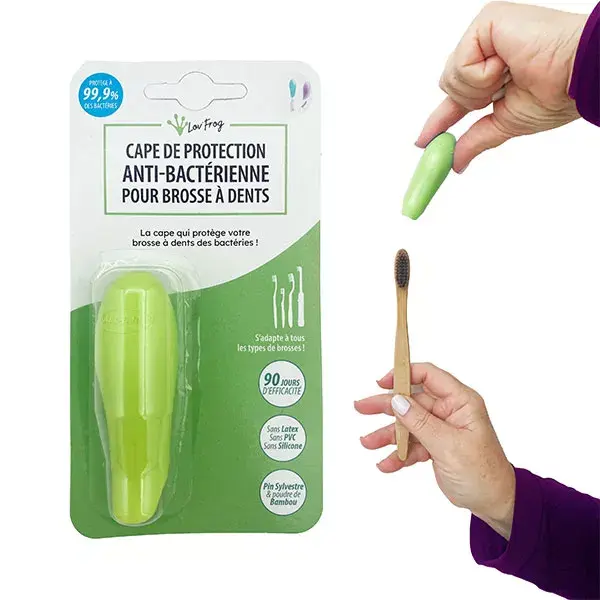 Capa protetora Lov'FROG para escova de dentes verde