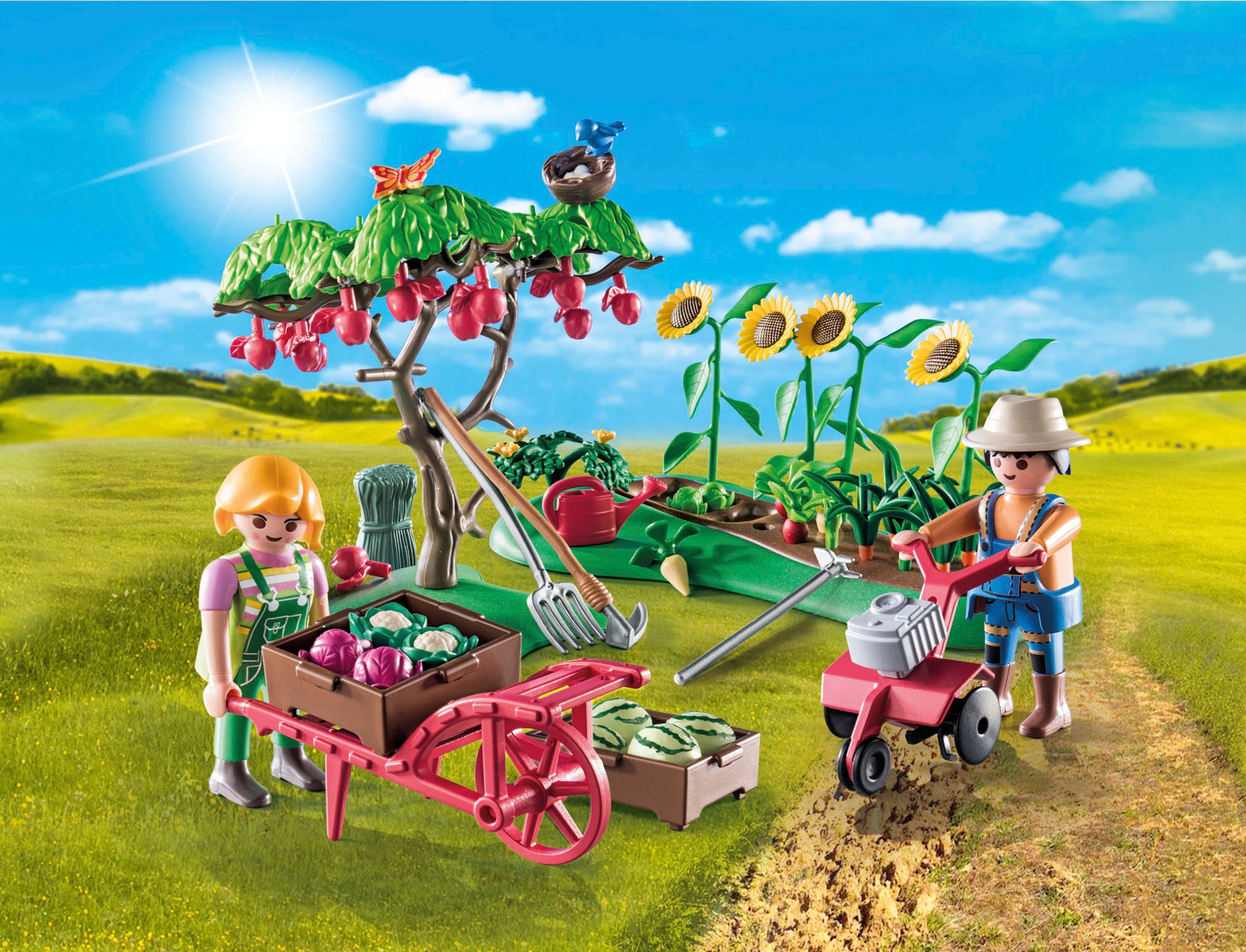 Playmobil® Konstruktions-Spielset »Starter Pack, Bauernhof Gemüsegarten (71380), Country« teilweise aus recyceltem Material