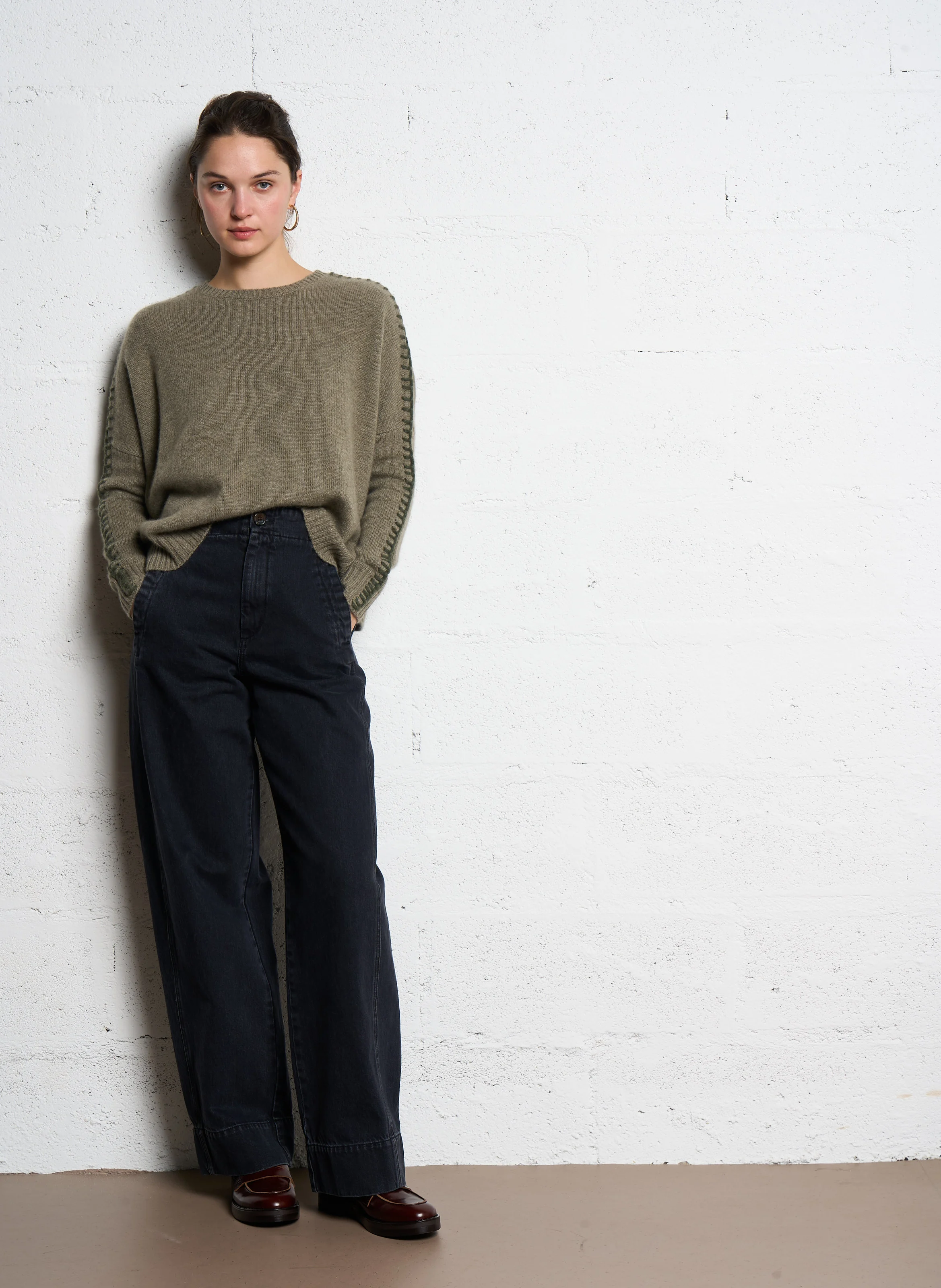 AMEA - Pull droit en cachemire | Vert