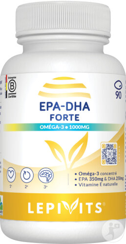 Lepivits Huile De Poisson Omega 3 EPA DHA Plus 1000mg 90 Capsules