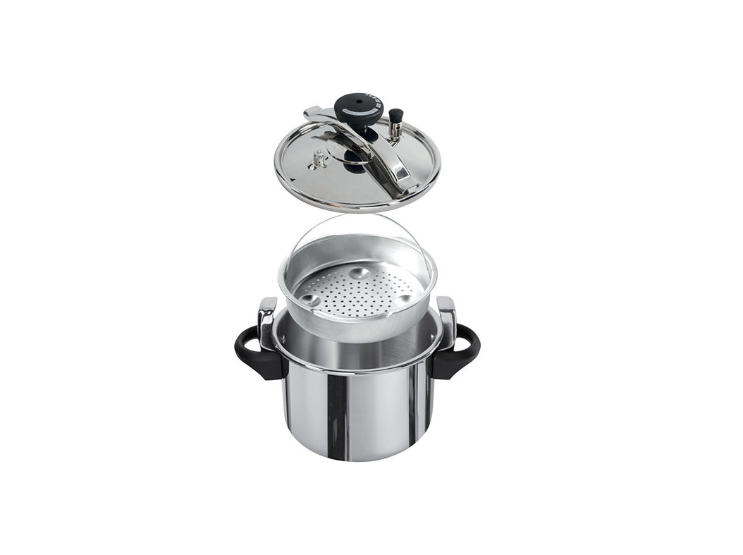 PANELA DE PRESSÃO COM CESTO ACTUEL INOX APTA PARA INDUÇÃO 8L