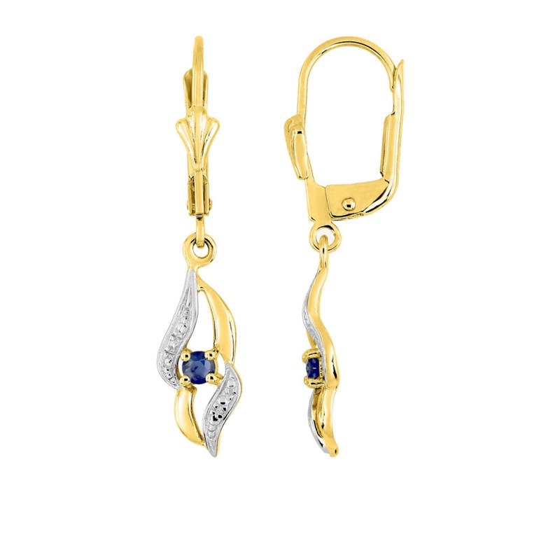 Boucles d'oreilles Femme pendantes - saphir - Or 18 Carats