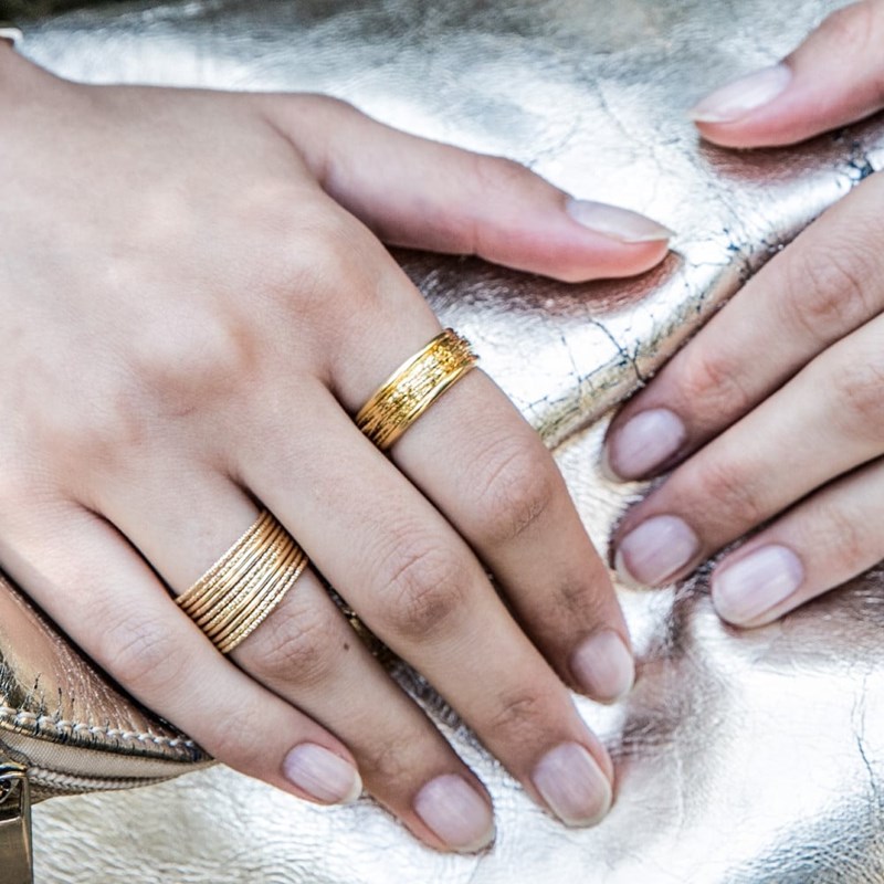 Bague Semainier Argent Doré