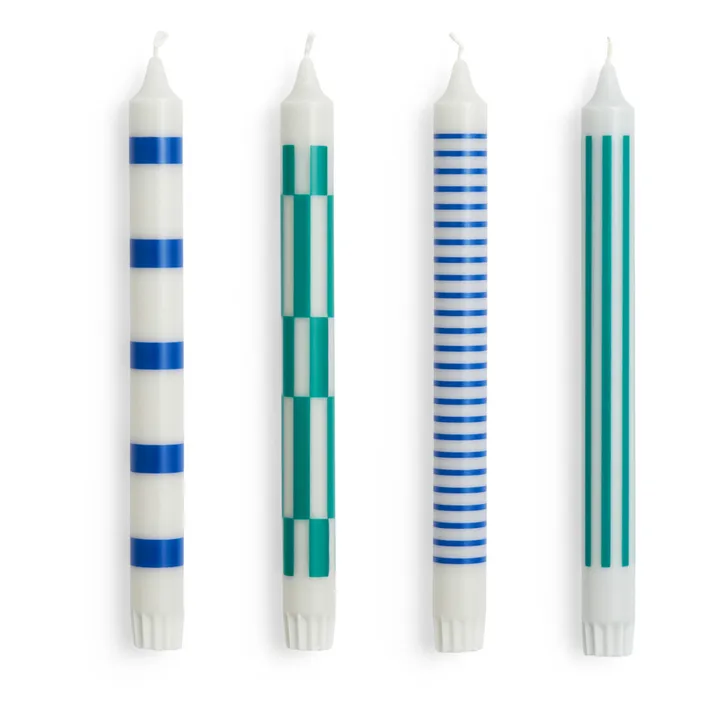 Hay Bougies Pattern - Set de 4 | Bleu