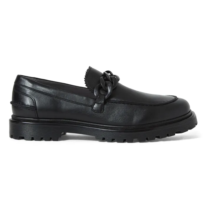 Angulus Mocassins Loafer Chaîne | Noir