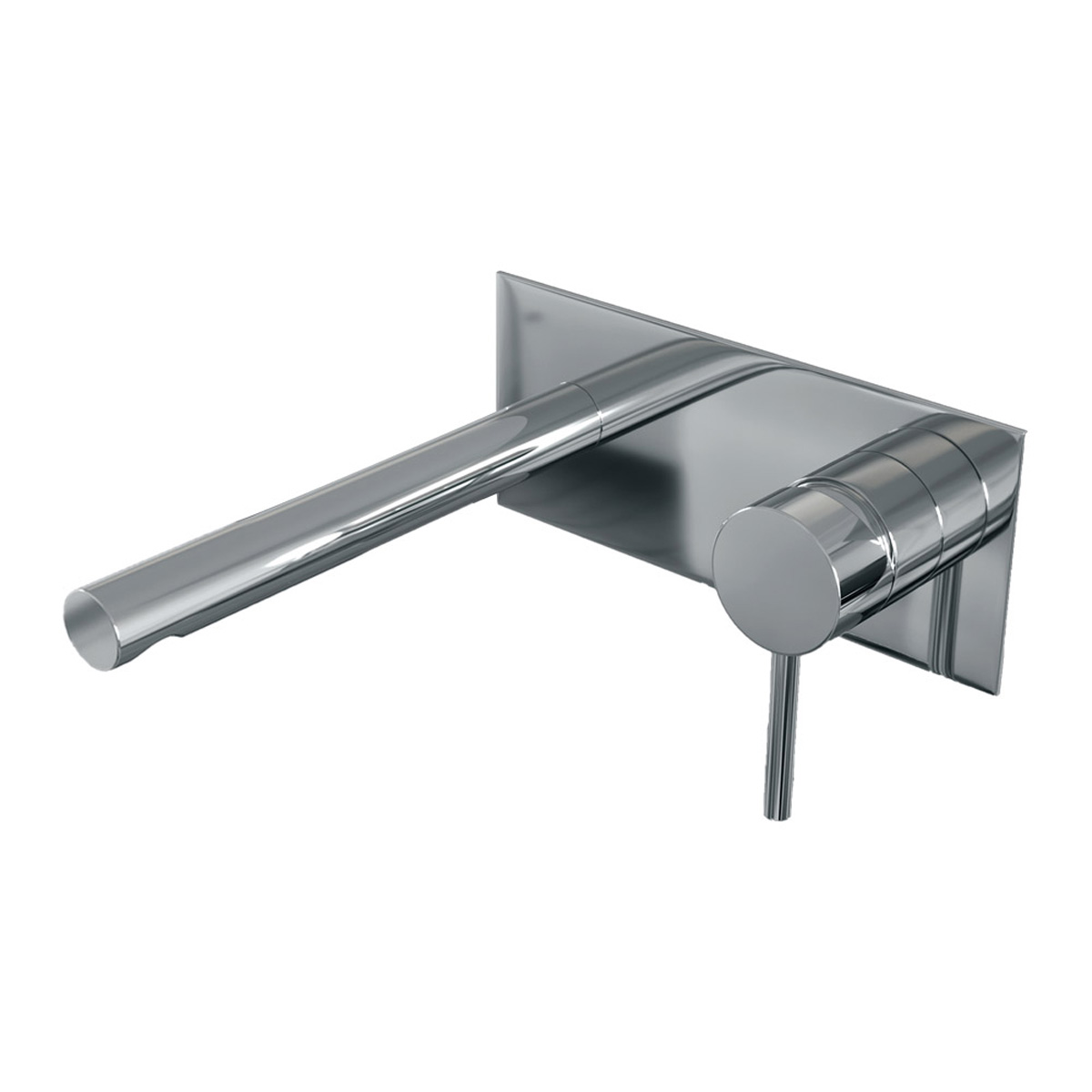 Brauer Chrome Edition ColdStart wastafelkraan inbouw rechte uitloop met achterplaat model A1 chroom