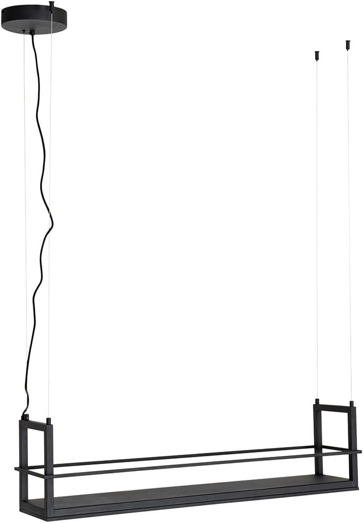 QAZQA - Industrie I Vintage I Hängelampe I Pendellampe I Pendelleuchte schwarz mit Gestell inkl. LED 3-stufig dimmbar - Cage Rack Dimmer I Dimmbar I Wohnzimmer - Stahl Rechteckig - I (nicht austauschb