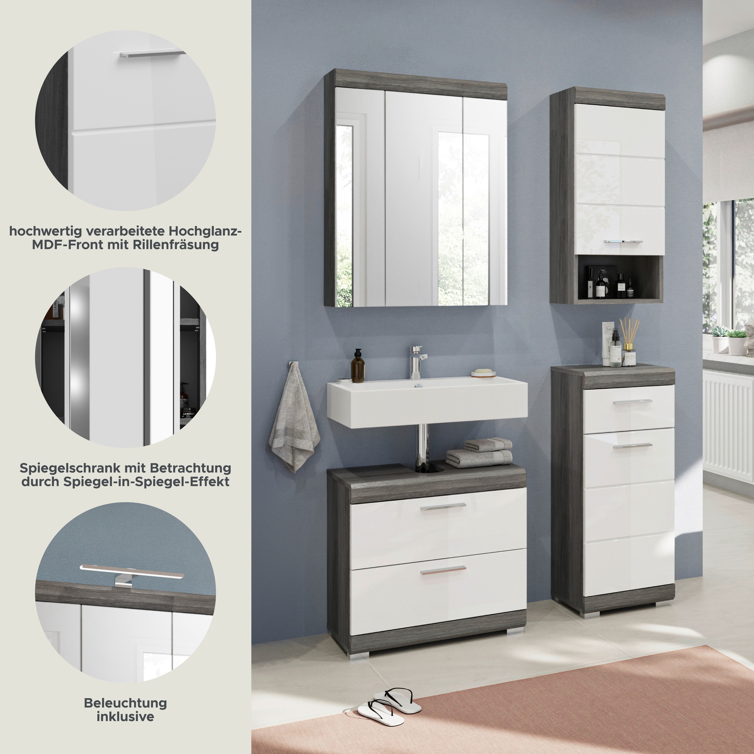 INOSIGN Badmöbel-Set »Siena, 4 teilig, bestehend aus:« Set, TOPSELLER!, 4 Stk. tlg.