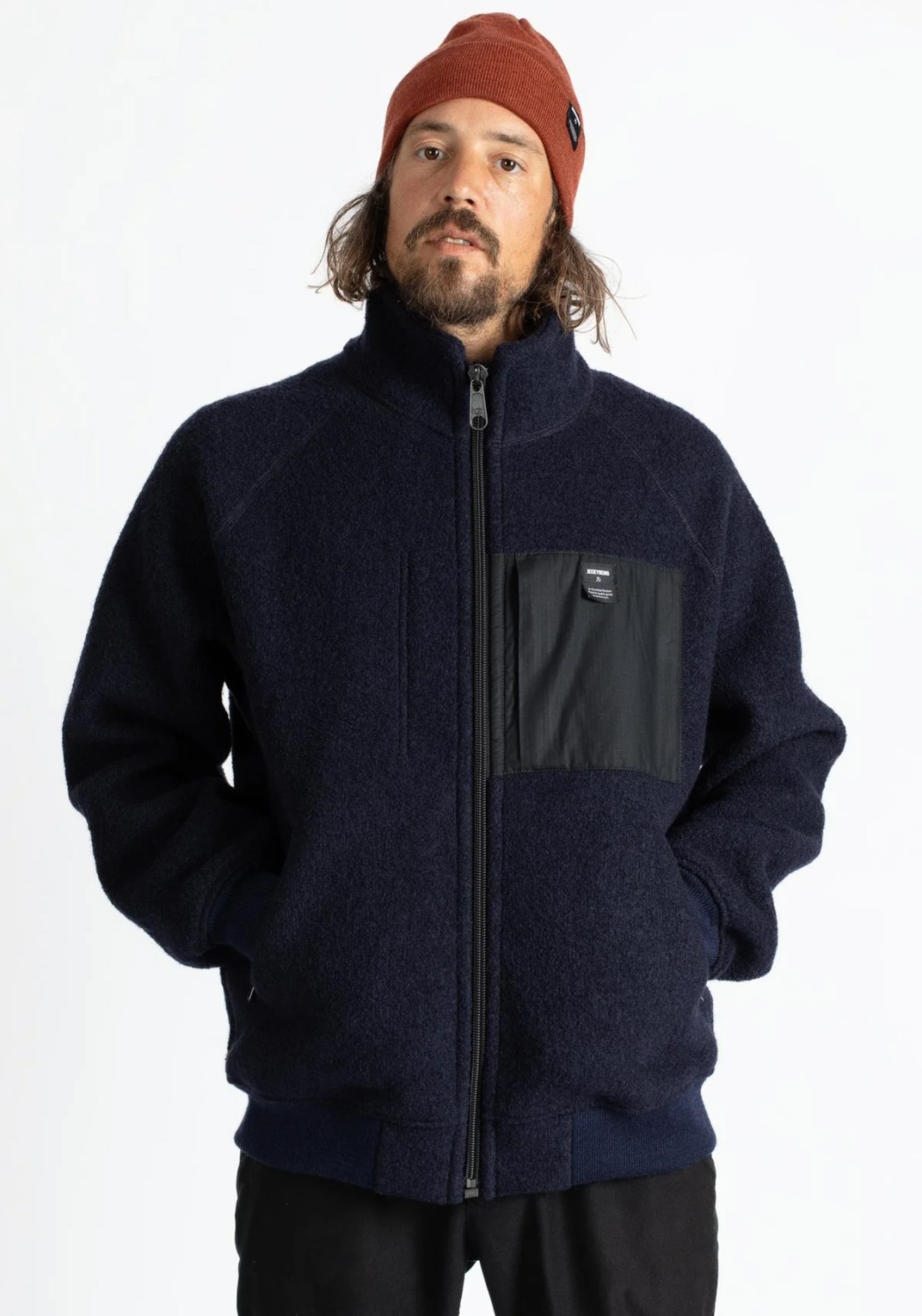 Jeckybeng The Natural Wool Fleece Jacket Navy