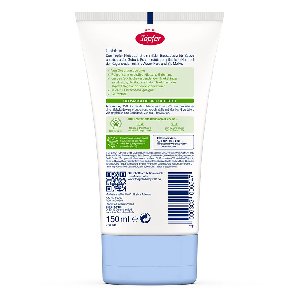 Töpfer Babycare Kinder Kleiebad