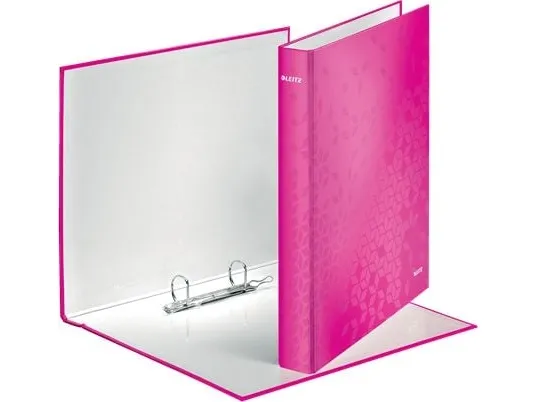 Leitz WOW - Ringbind - rygbredde: 40 mm - for A4 Maxi - kapacitet: 250 ark - pink metallisk