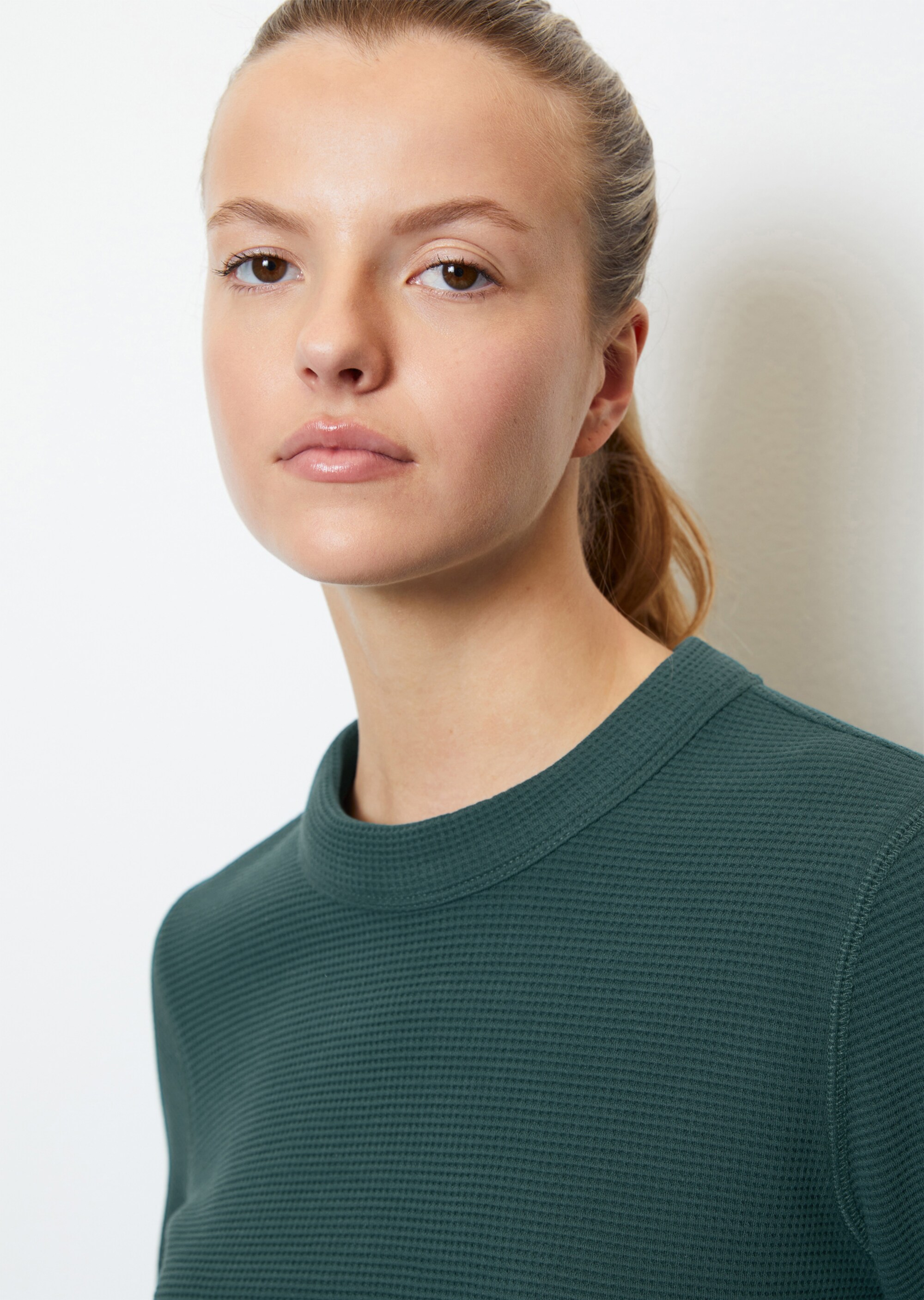 Longsleeve mit Waffel-Struktur aus Organic Cotton
