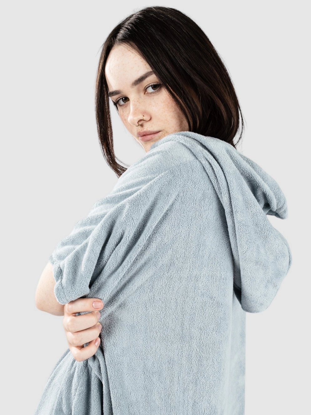 Rip Curl Brand Hooded Surf Poncho dusty blue