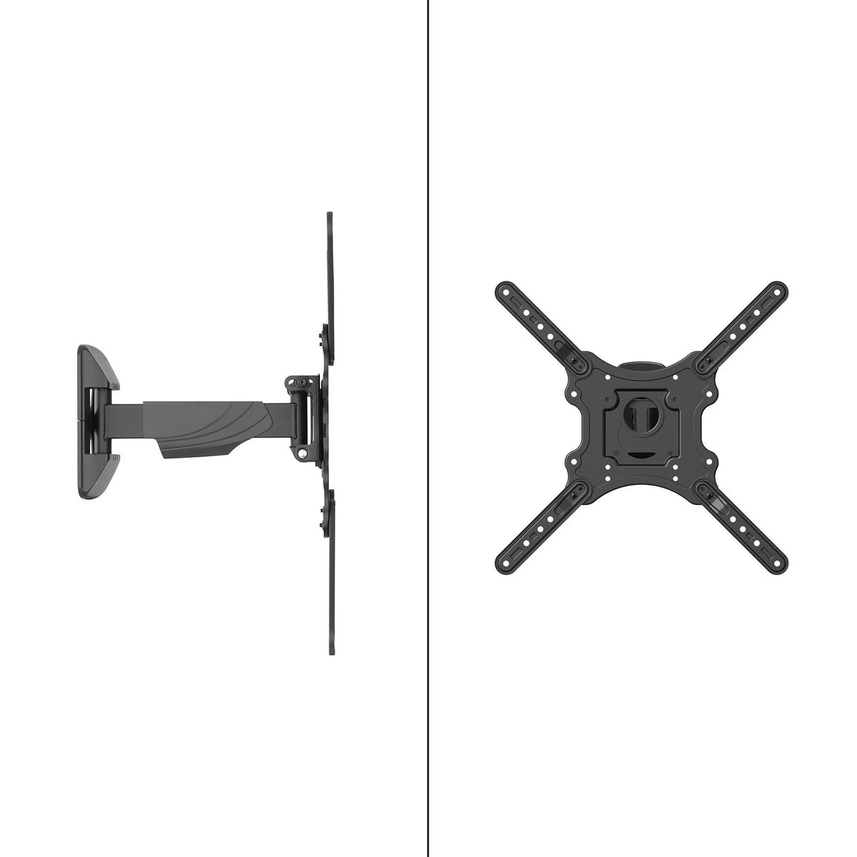 ECD Germany TV-muurbeugel Draaibare kantelbeugel voor 23-55 inch tv's (58-140 cm) Platte en gebogen LCD/LED VESA 400x400 Universele sterke, volledig beweegbare tv-muurbeugel met draaibare arm