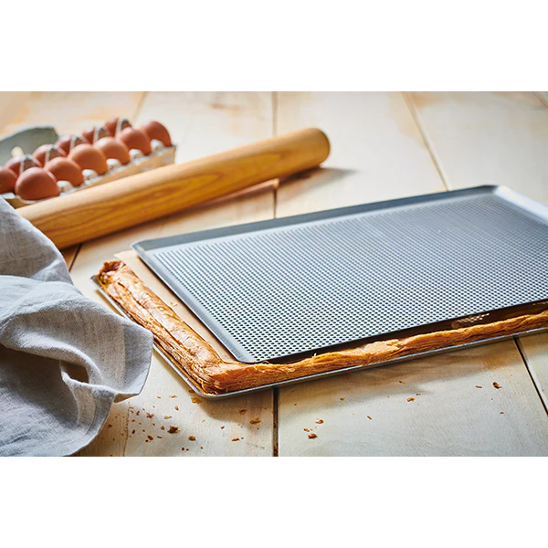 Plaque à pâtisserie micro-perforée professionnelle en aluminium 40 cm
