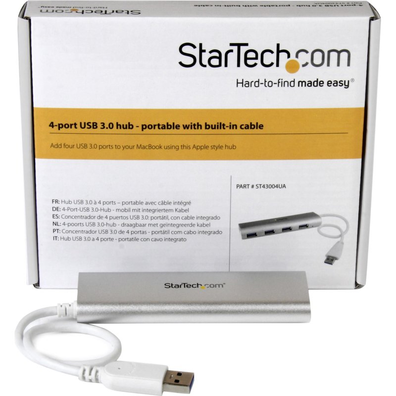 StarTech.com Hub USB à 4 Ports avec Ethernet, USB-A, Gigabit Ethernet/GbE, USB 5Gbps, Design Robuste, Alimentation par Bus, Hub USB 3.0 Portable pour Ordinateur Portable