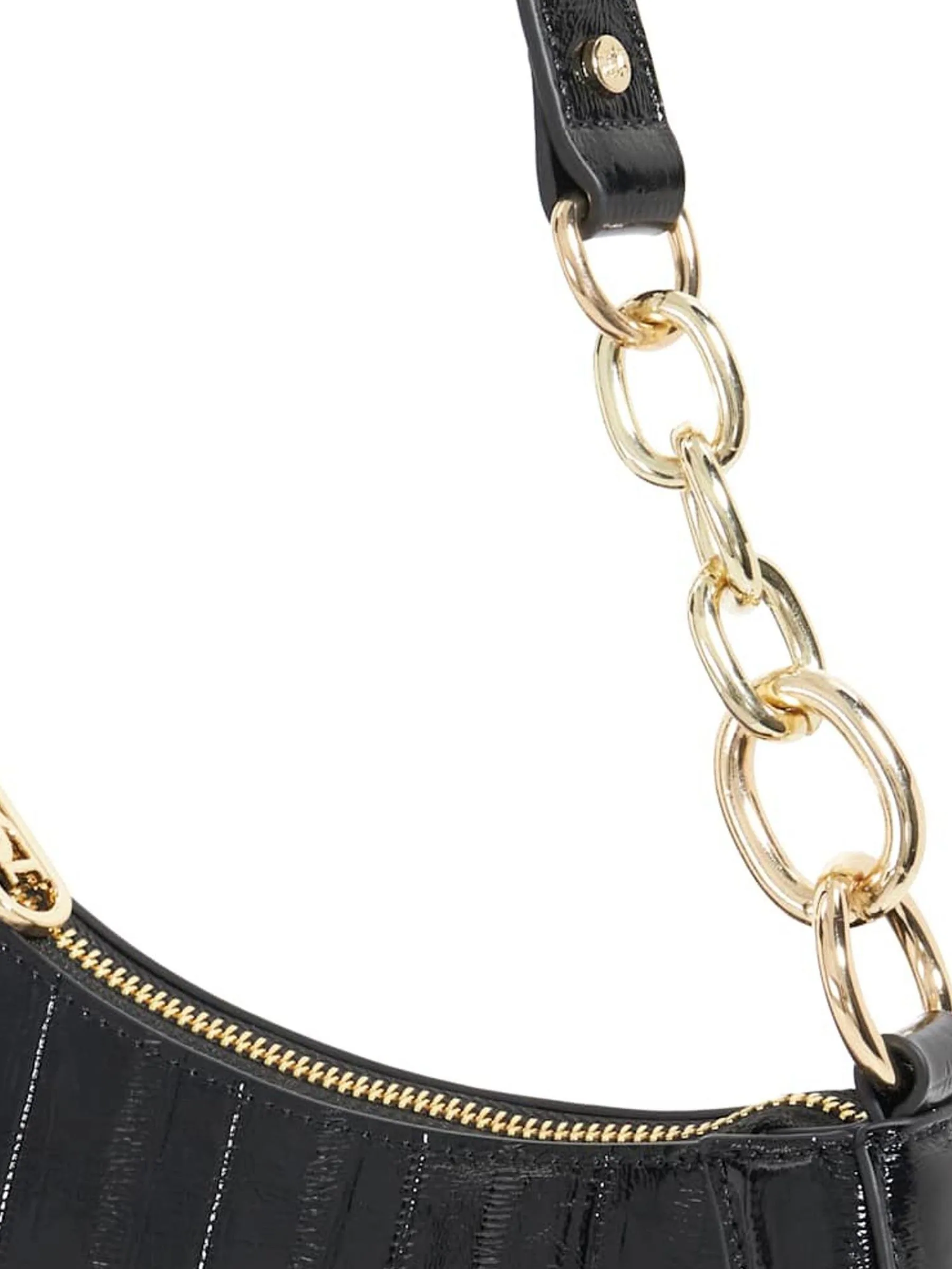 Jet black - Dune London Direction Small nette schoudertas met ronde hals