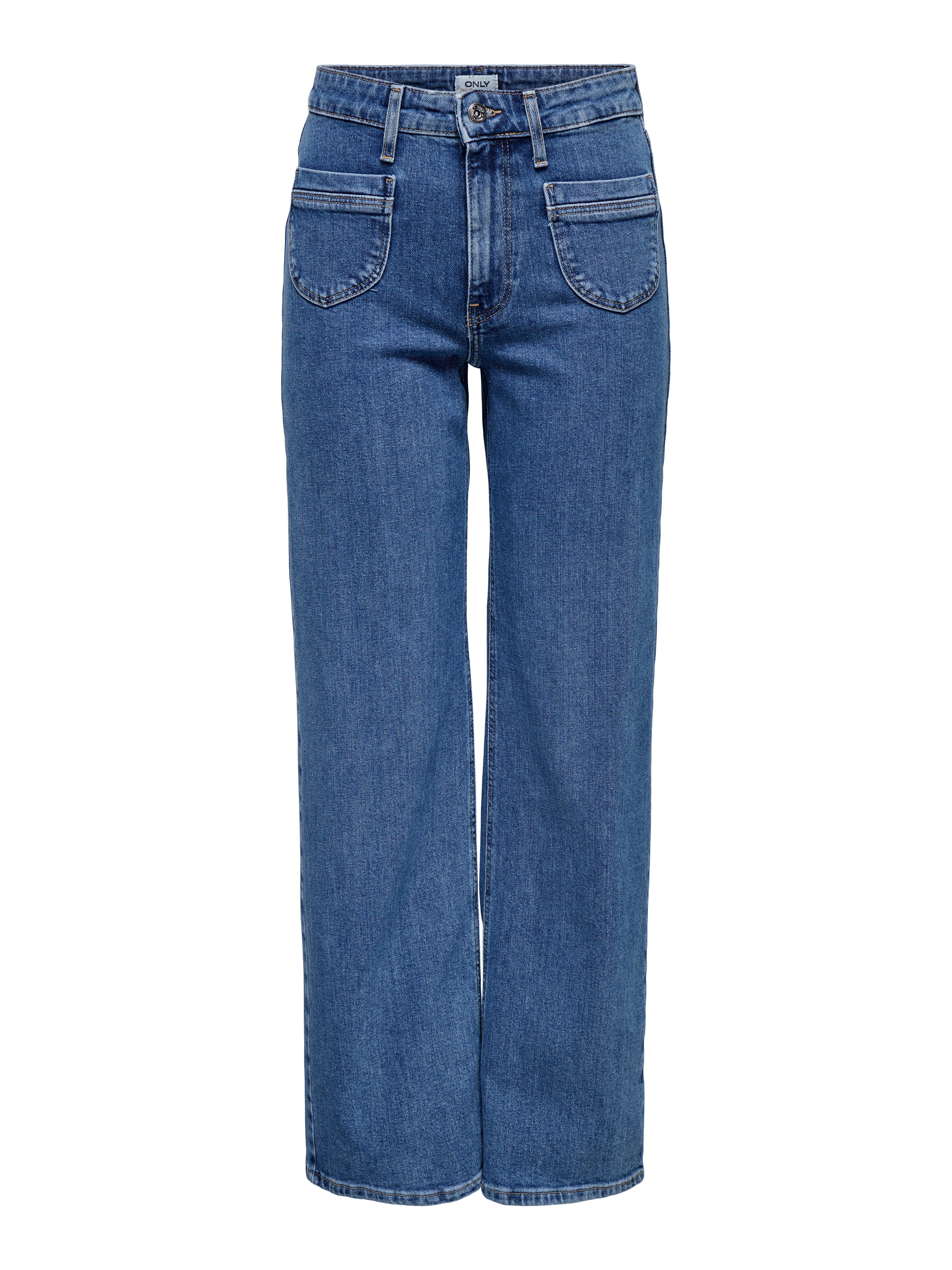 ONLJUICY Hohe Taille Weiter Beinschnitt Jeans Medium Blue Denim