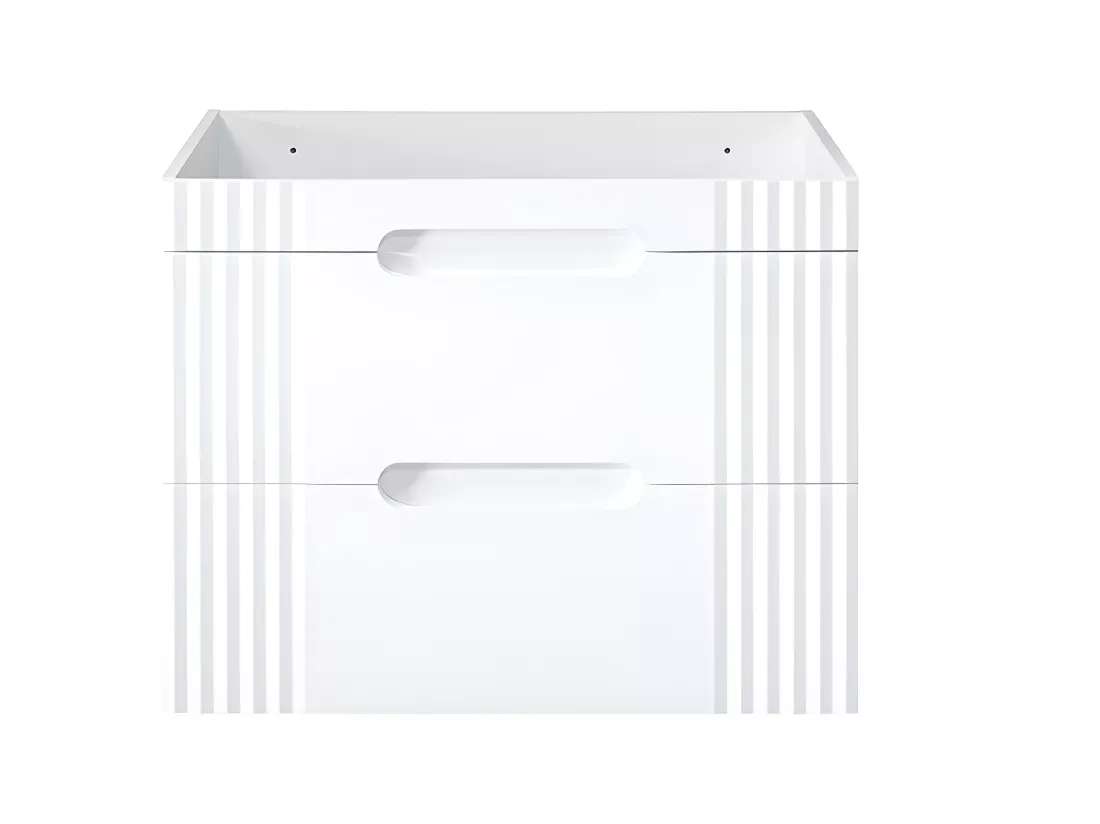 Meuble sous lavabo de salle de bain - Blanc alpin - L60-H62-P45,8 - FUJI