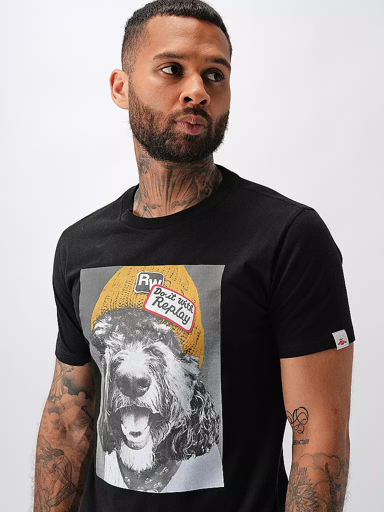 REPLAY T-Shirt  schwarz