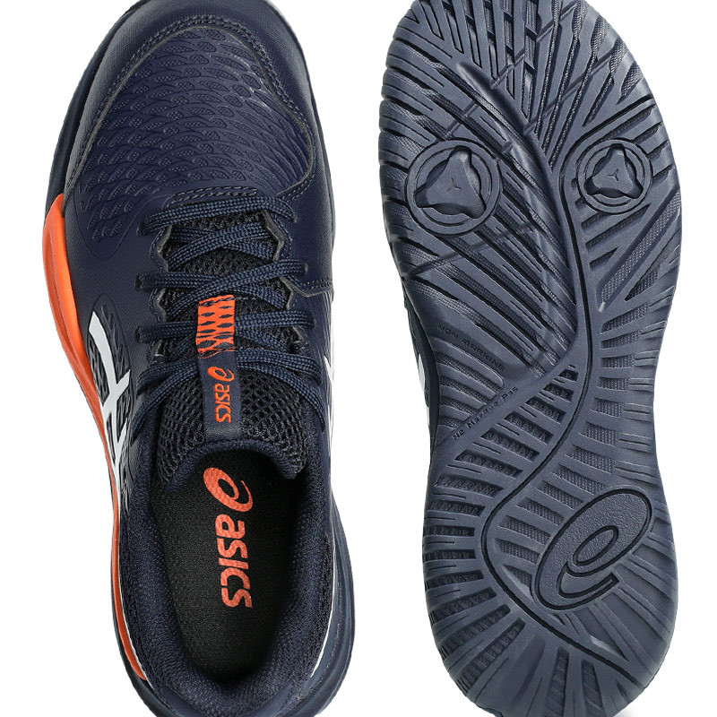 Asics Gel Resolution X junior bleu marine et orange