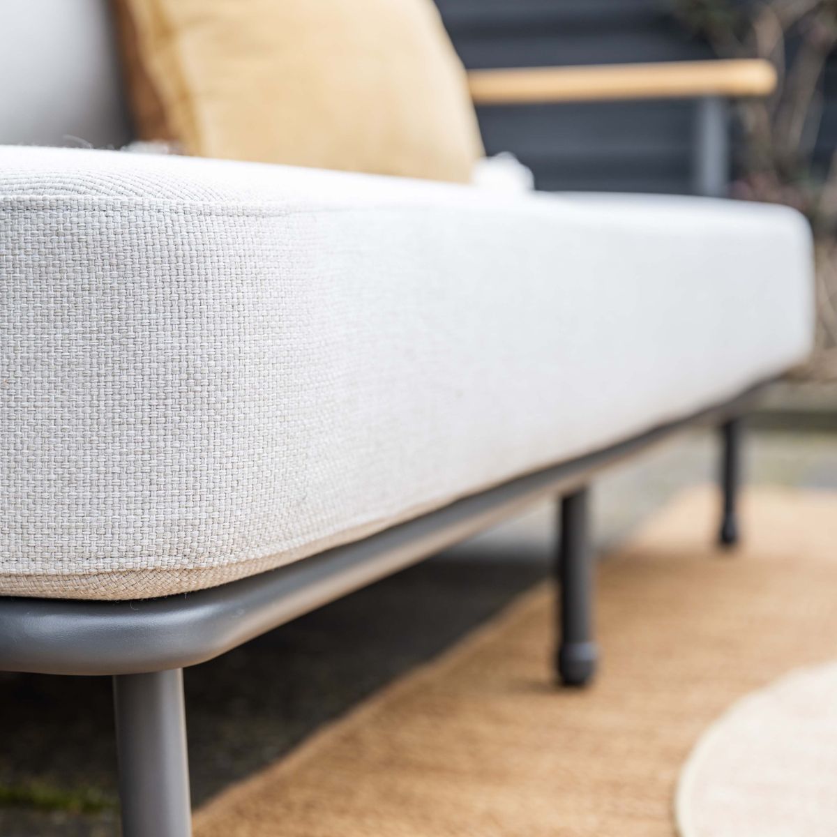 Ripalta aluminium loungeset - carbon black - valley sand