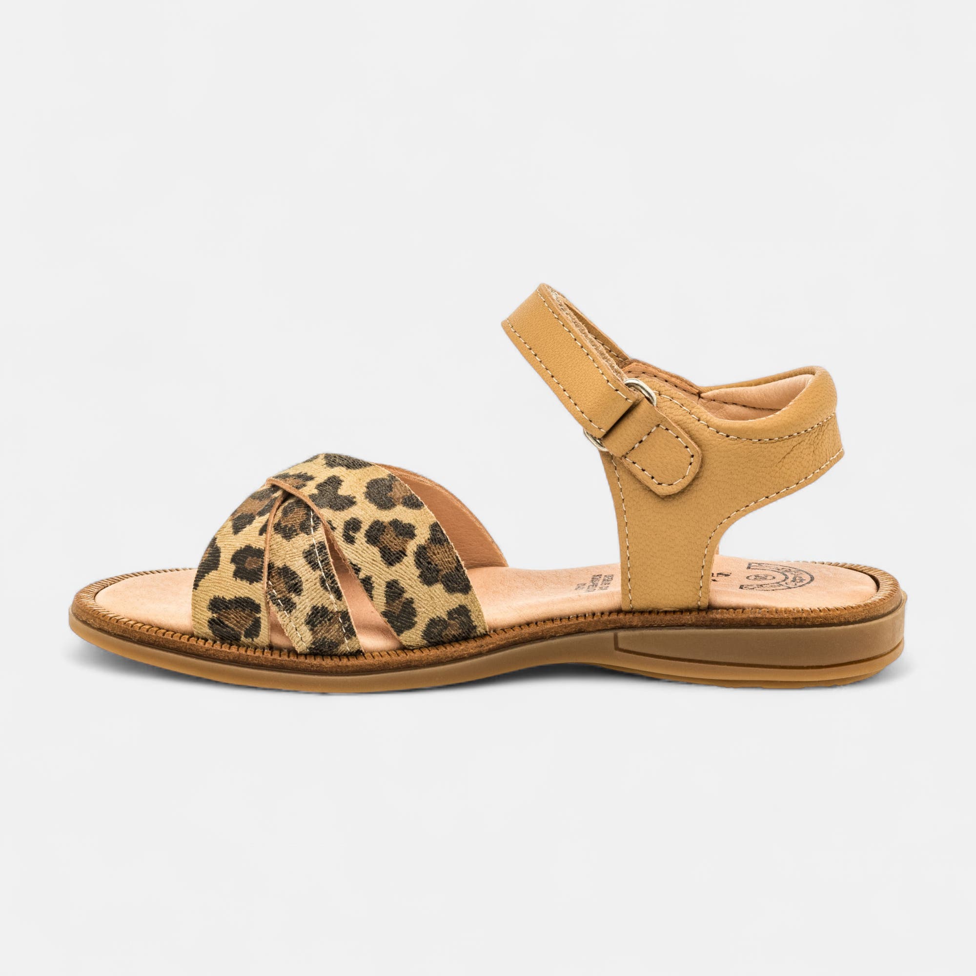 Nu-pieds Fille en cuir cognac