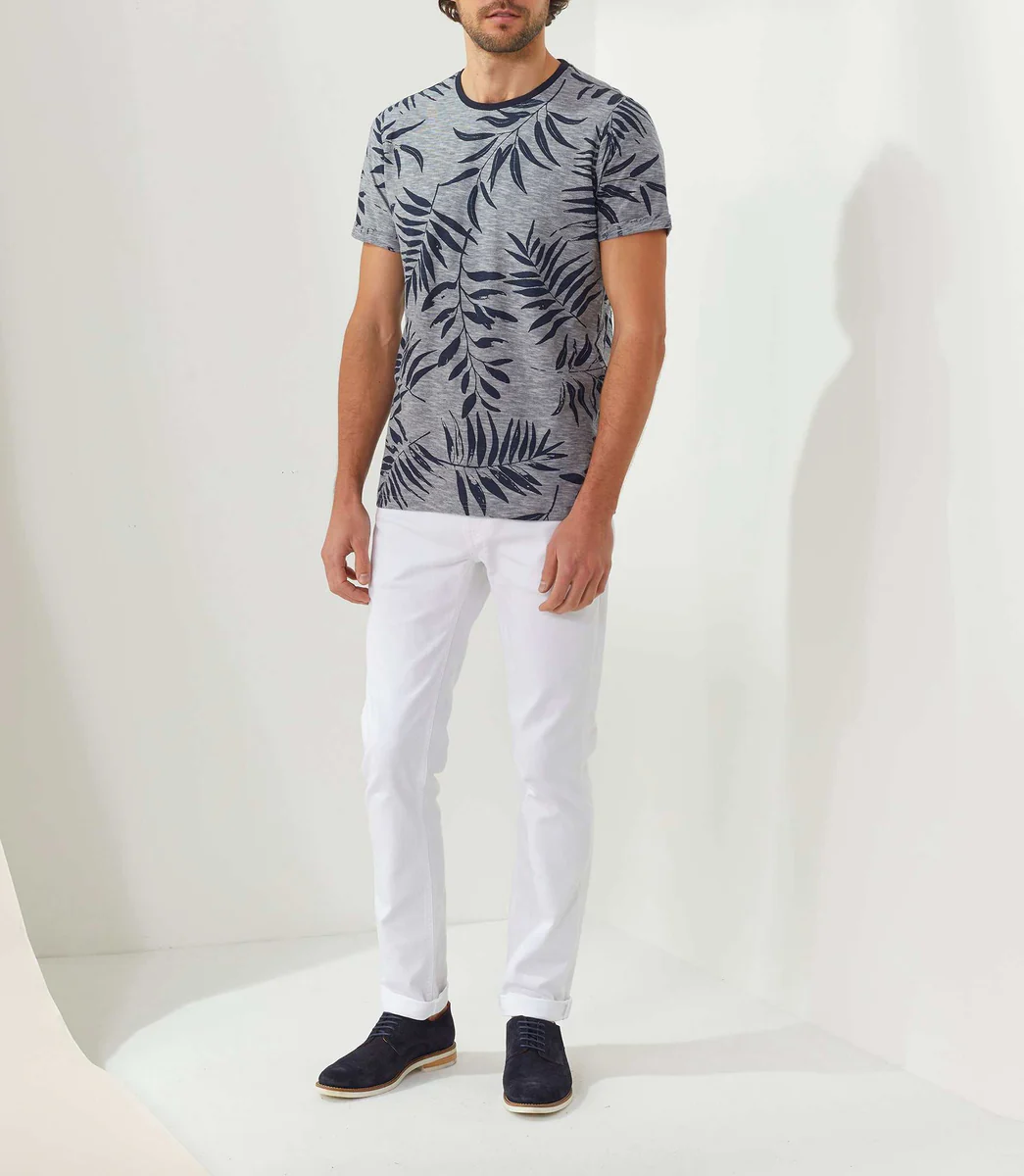 T-shirt col rond marine 